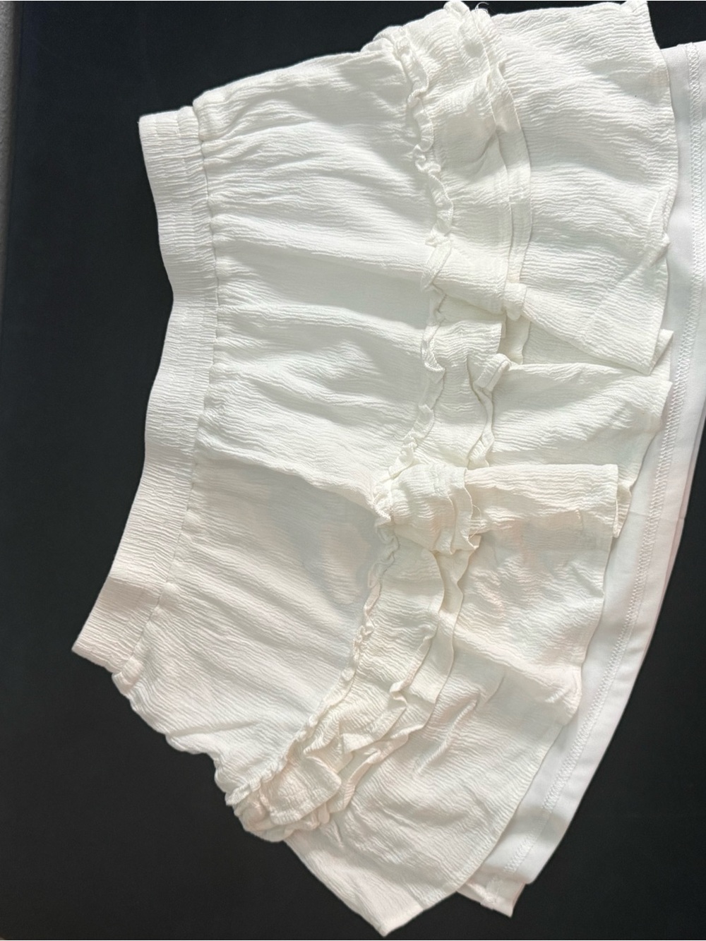 STORIA White Ruffle Mini Skirt